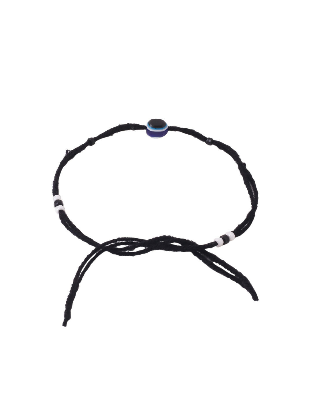 NVR Women Set of 2 Evil Eye Adjustable Black Anklets - Swadesiicart