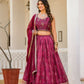 Wedding Partywear Wine Slim Georgette Lehengha Choli With Dupata - Agnidhara - Swadesiicart
