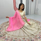 Teeya Creation Cream Color Banarasi Silk Heavy Embroidery Work Fully Stitched Lehenga Choli | Swadesiicart