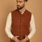 Even Apparels Pure Wool Nehru Jacket - Brown | Swadesiicart