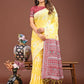 Shree Shyam Fashion Anaya Yellow Linen Cotton Saree