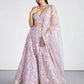 House of Panchhi Mauve Net Sequins And Thread Embroidery Lehenga Choli & Dupatta | Swadesiicart
