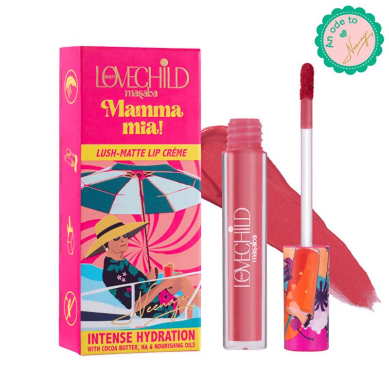 LoveChild By Masaba Gupta Mamma Mia Lush-Matte Lip Creme - Gulabi Rum Punch | Swadesiicart