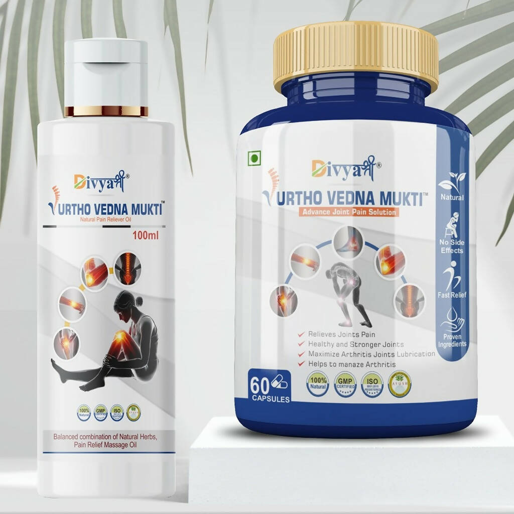 Divya Shree Urtho Vedna Mukti Capsule & Oil Ayurvedic Joint Pain Relief Kit - Swadesiicart