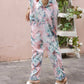 Blue & Pink Rayon Floral Printed Top with Matching Bottom - Eesha - Swadesiicart