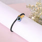 NVR Men & Women Black Evil Eye Crystal Spring Ring Bracelet - Swadesiicart