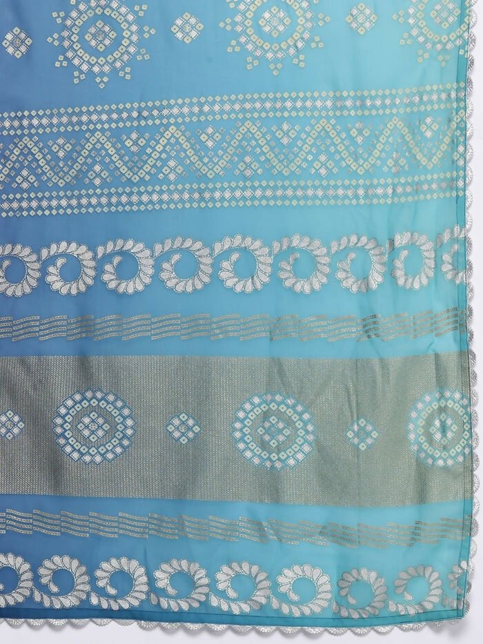 Ahalyaa Women's Traditional wear Kurta Set - Blue | Swadesiicart