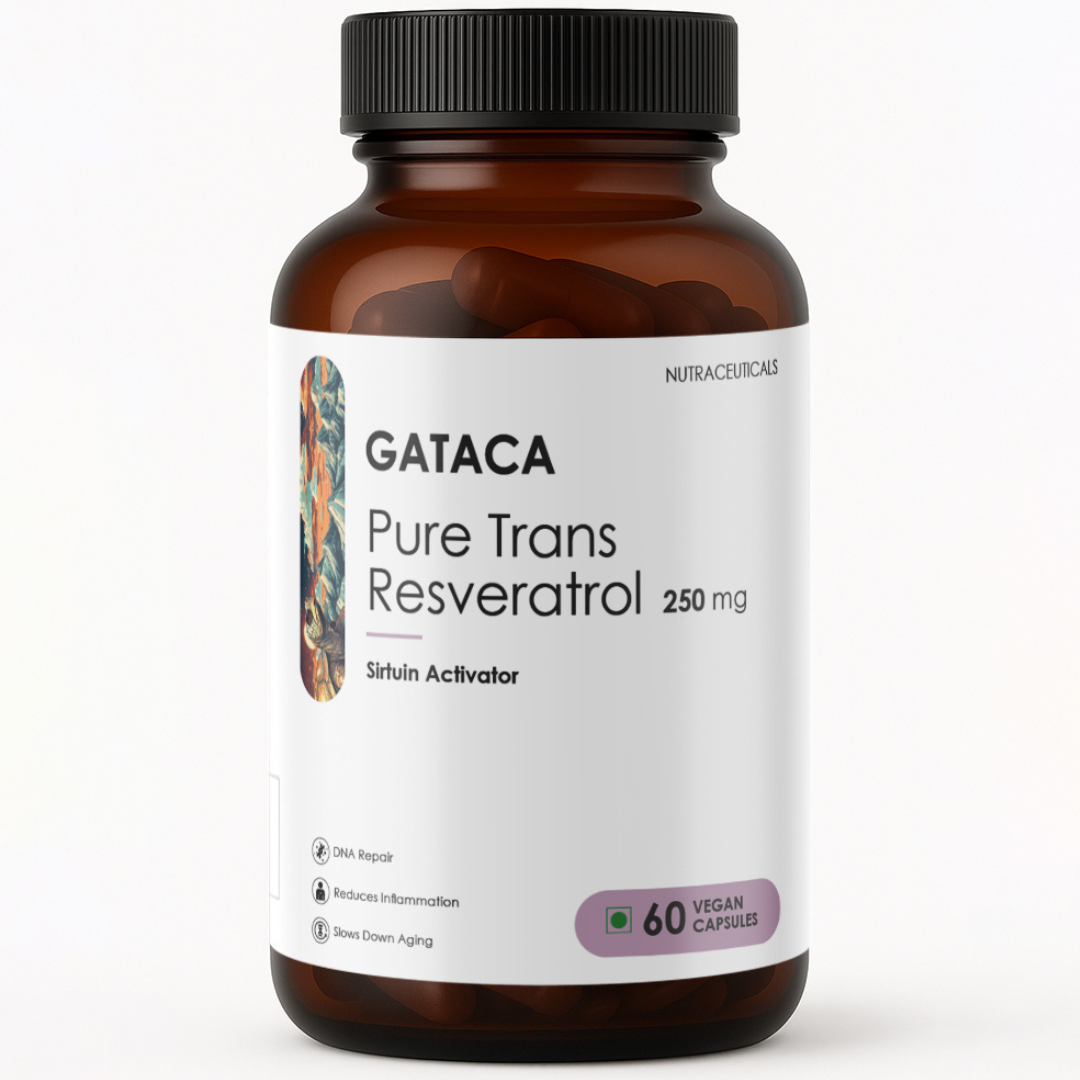 GATACA Pure Trans-Resveratrol - 250 mg Capsules for More Repair, Better Heart, More Life | Swadesiicart