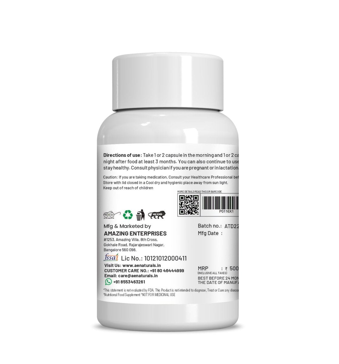 Ae Naturals Thripala Detox Capsules - Swadesiicart