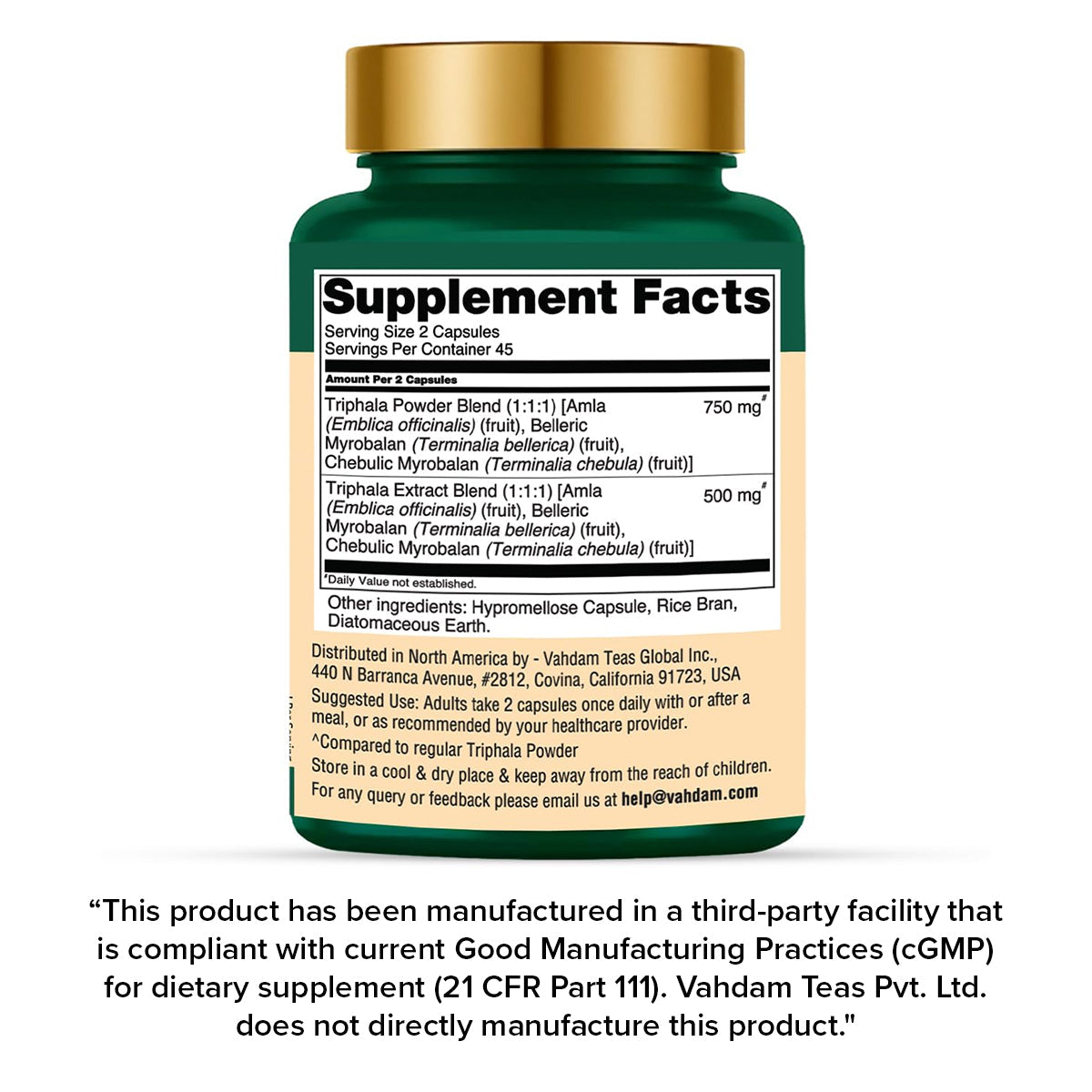 Triphala High Strength with Amla, Bibhitaki, Haritaki Extract