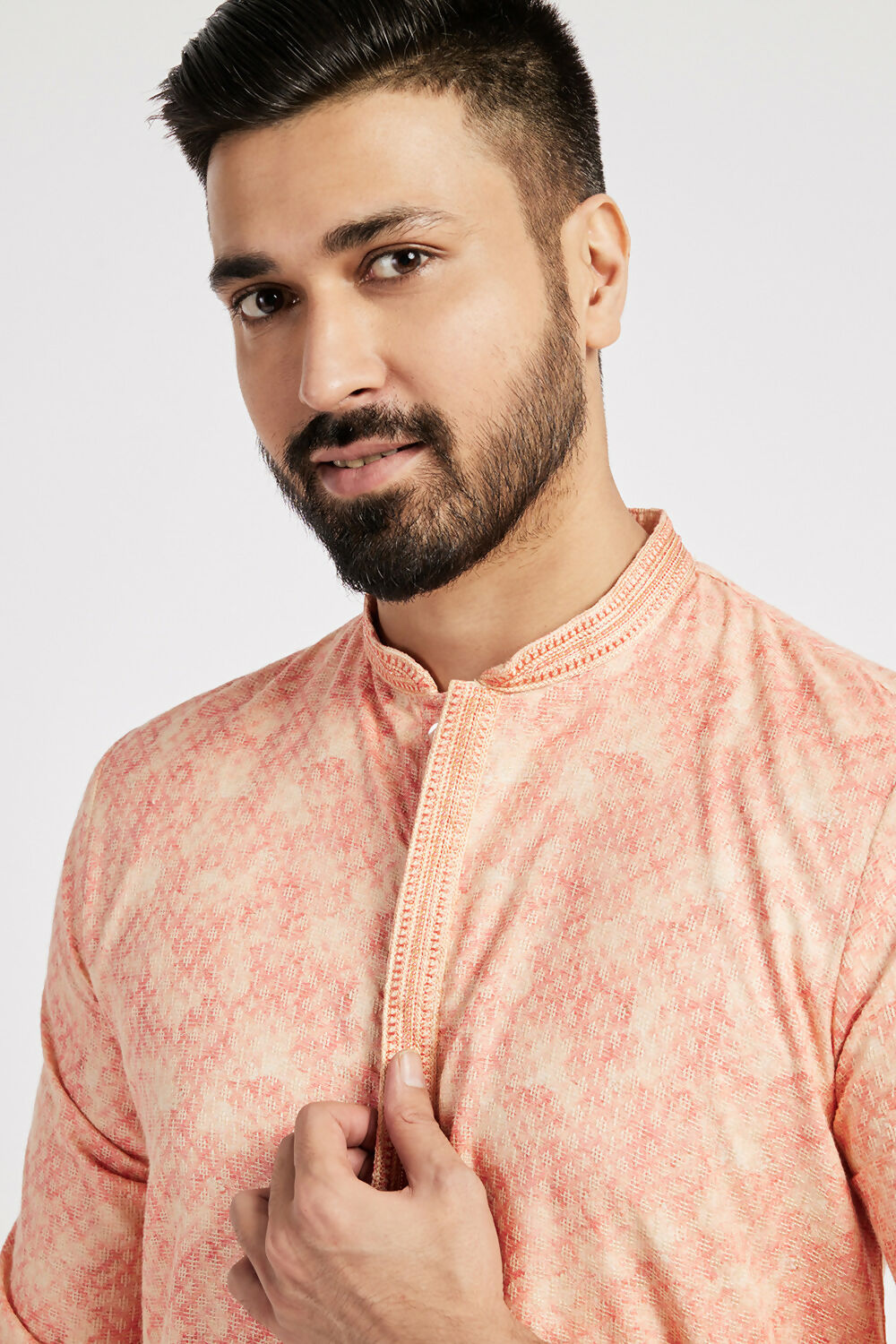 Ethnic India Peach Men's Kurta | Swadesiicart