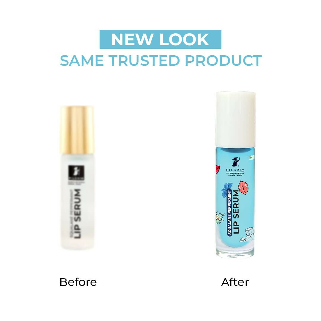 Pilgrim Spanish Lip Serum (Peppermint) with Roll-on For Visibly Plump Lips, Hydrating Lip Serum For Dark Lips - Swadesiicart