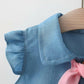 Bold N Elegant Cap Sleeve Denim Embroidered Midi Party Dress Frock with Hat Dress - Strawberry Pink