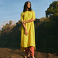 trueBrowns Lime Cotton Dobby Kurta Pant Set | Swadesiicart