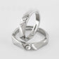 VOJ Stainless Steel Cubic Zirconia Silver Plated Adjustable Ring Set for Couple | Swadesiicart