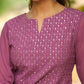 Janasya Lavender Georgette Embroidered Kurta,Bottom & Dupatta | Swadesiicart