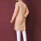 Anaita Orange Solid Soft Jacquard Silk Straight Kurta