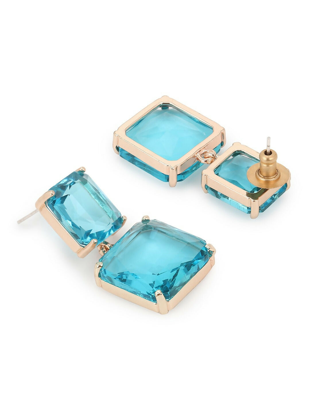 Blue Duet Stone Earrings- Ruby Raang | Swadesiicart