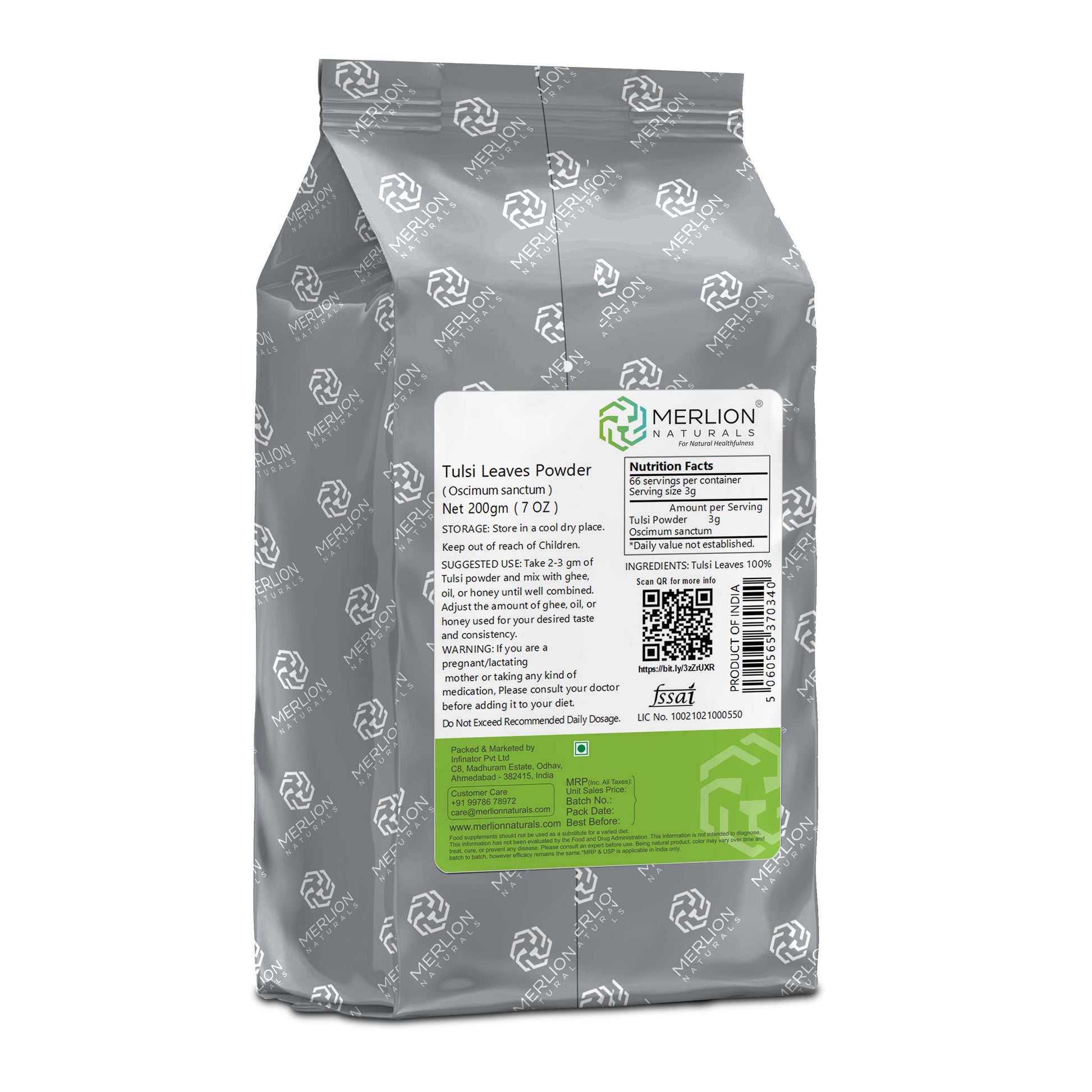 Merlion Naturals Tulsi Leaves Powder - Swadesiicart