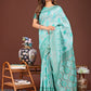 Anaita Sky Blue Banarasi Silk Saree With Blouse
