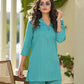 Yufta Turquoise Blue Co-Ord Set - Swadesiicart