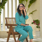 Yufta Turquoise Blue Co-Ord Set - Swadesiicart