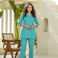 Yufta Turquoise Blue Co-Ord Set - Swadesiicart