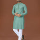 Anaita Sea Green Lucknowi Silk Straight Kurta