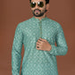 Anaita Sea Green Lucknowi Silk Straight Kurta