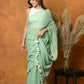 Very Much Indian Designer Mul Cotton Handloom Saree with Sequins - Sea Green | Swadesiicart