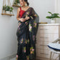Vamsee Urvashi Black Organza Saree - Swadesiicart