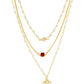 White and gold, Red Stone Kundan Necklace - Ruby Raang | Swadesiicart