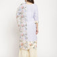 Ahalyaa Women's Powder Blue Crepe Kurta Palazzo Set With Dupatta | Swadesiicart
