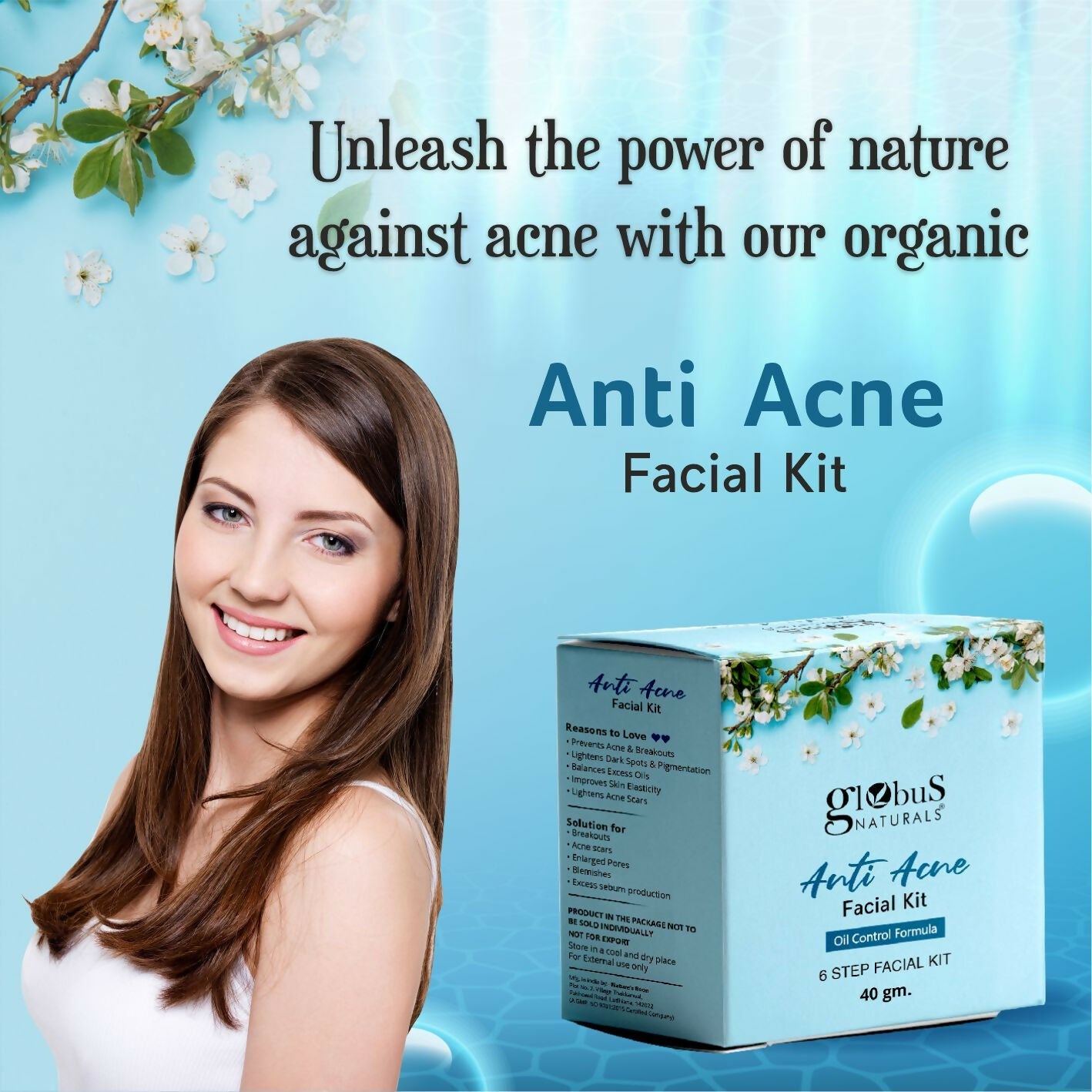 Globus Naturals Anti Acne 6 Step Facial Kit | Swadesiicart