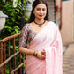 Pink Poly Silk Ethnic Motifs Saree with Unstitched Blouse - Hiral Fashion | Swadesiicart