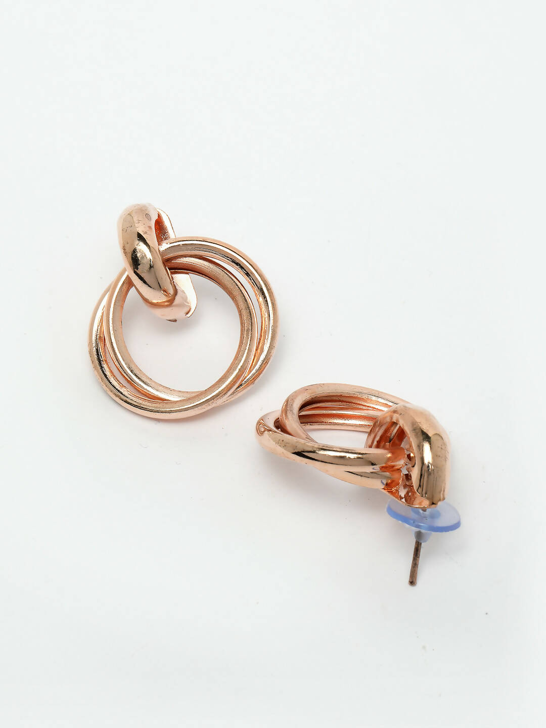 NVR Women's Western Gold-Polished Circular Metal Hoop Earrings | Swadesiicart