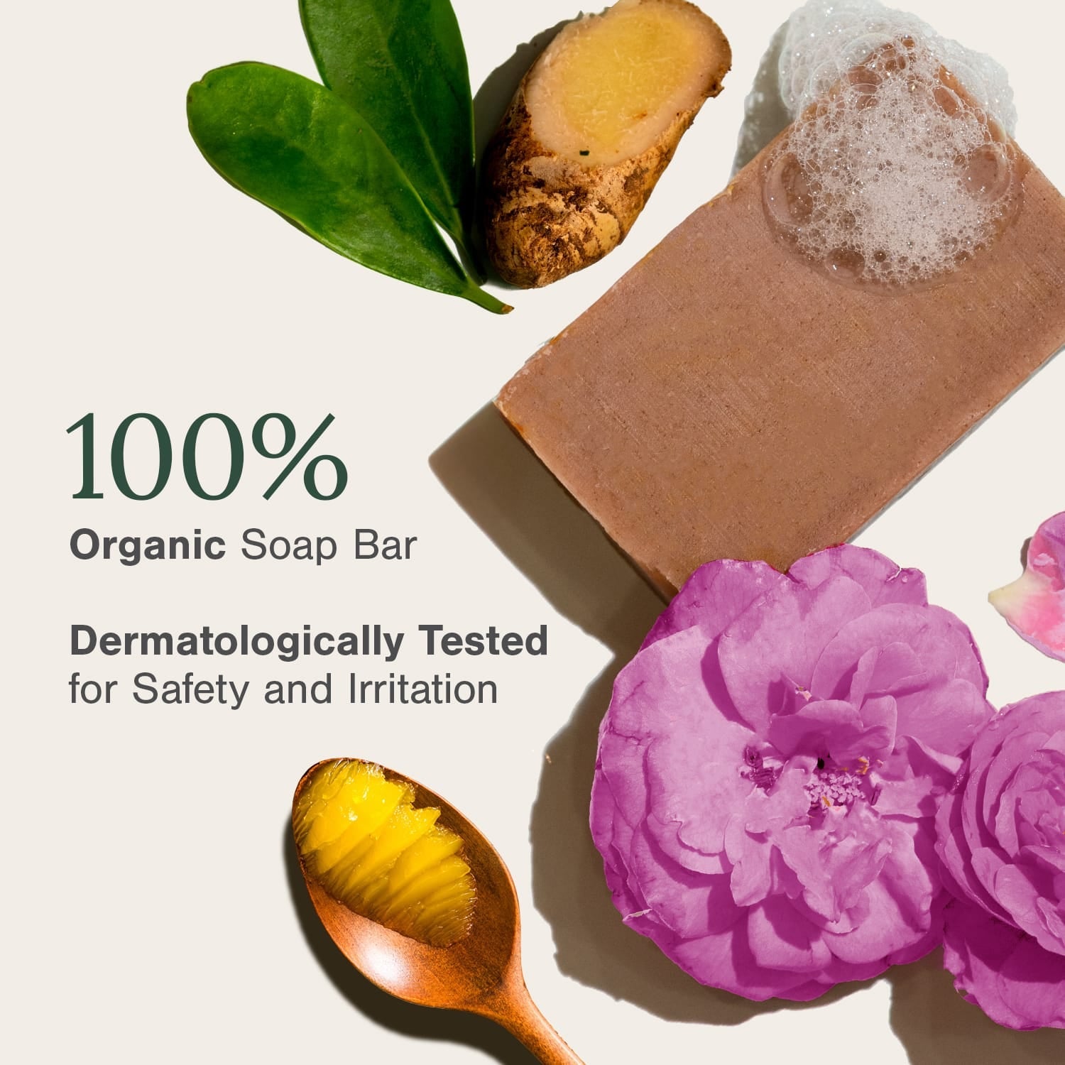Cold-processed Organic Soap Bar Fortified with Lakadong Turmeric, Ghee & Rose