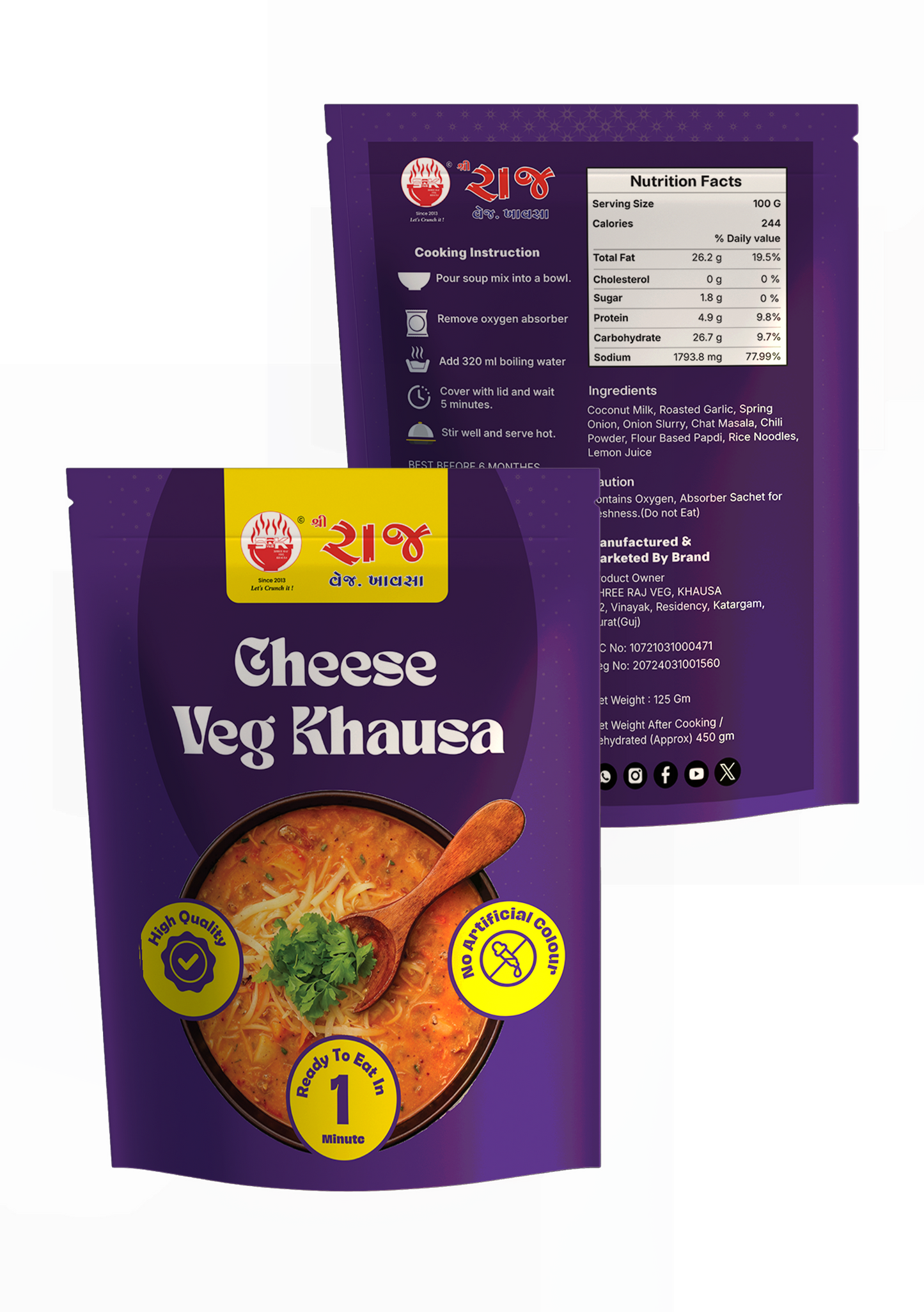 Raj Veg Cheese Khausa (95g)