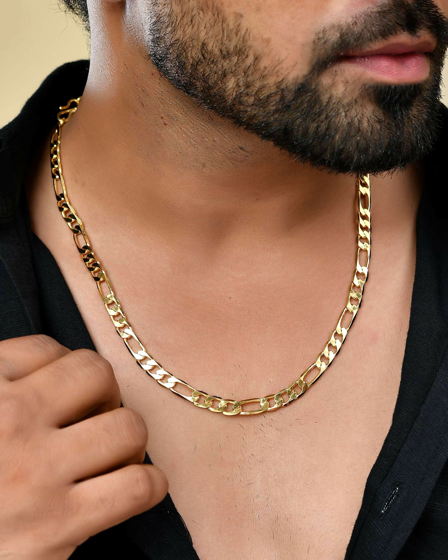 VOJ Gold-Polished Designer Chain For Men | Swadesiicart
