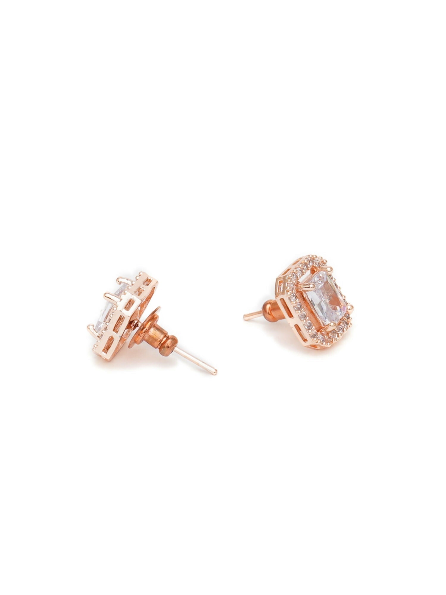 stone stud (Rose gold) - Ruby Raang - Ruby Raang Studio
