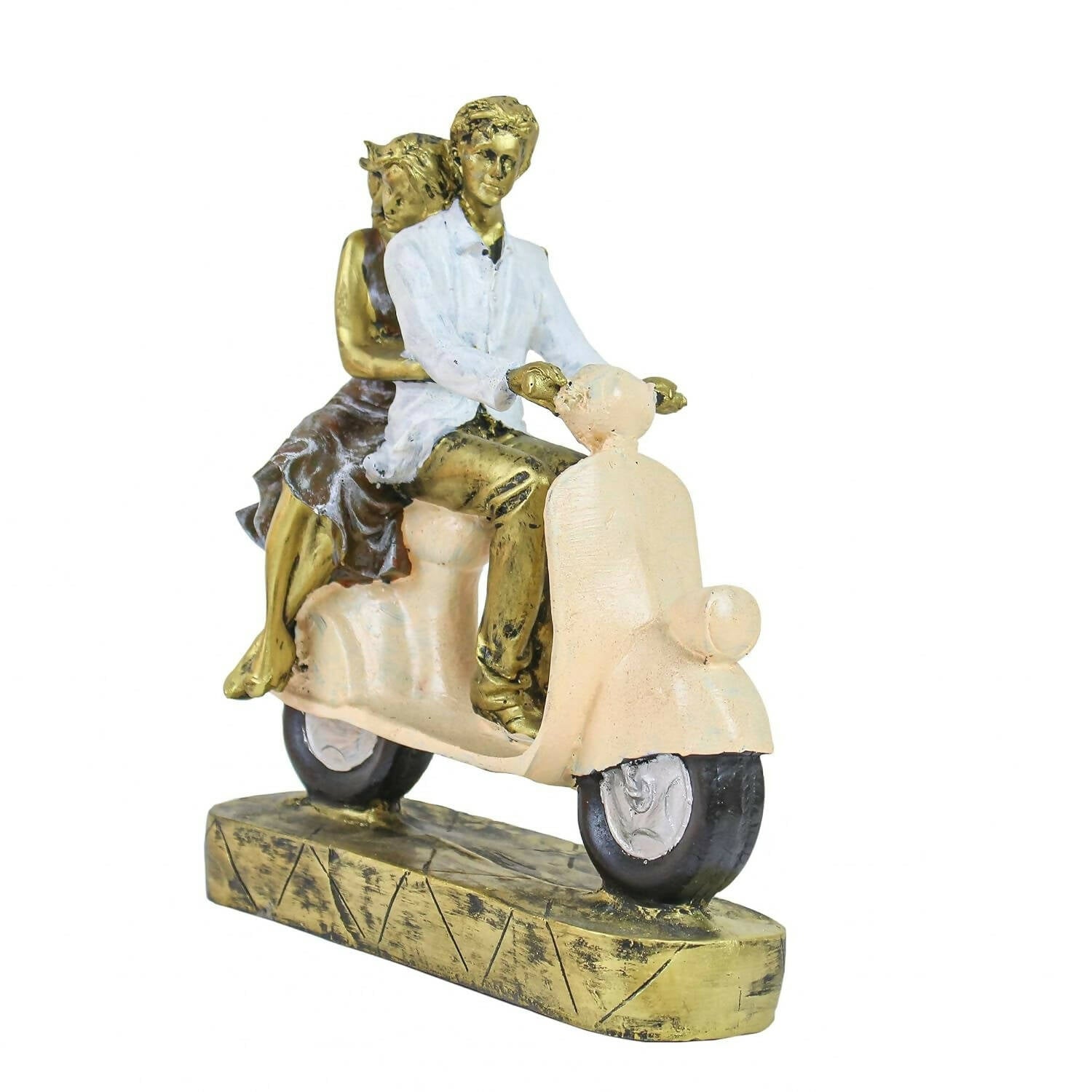 Tied Ribbons Romantic Love Couple On Scooter Showpiece Statue Decorative Items For Home | Swadesiicart