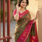 Shree Shyam Fashion Olive Green Pochampally Silk Saree