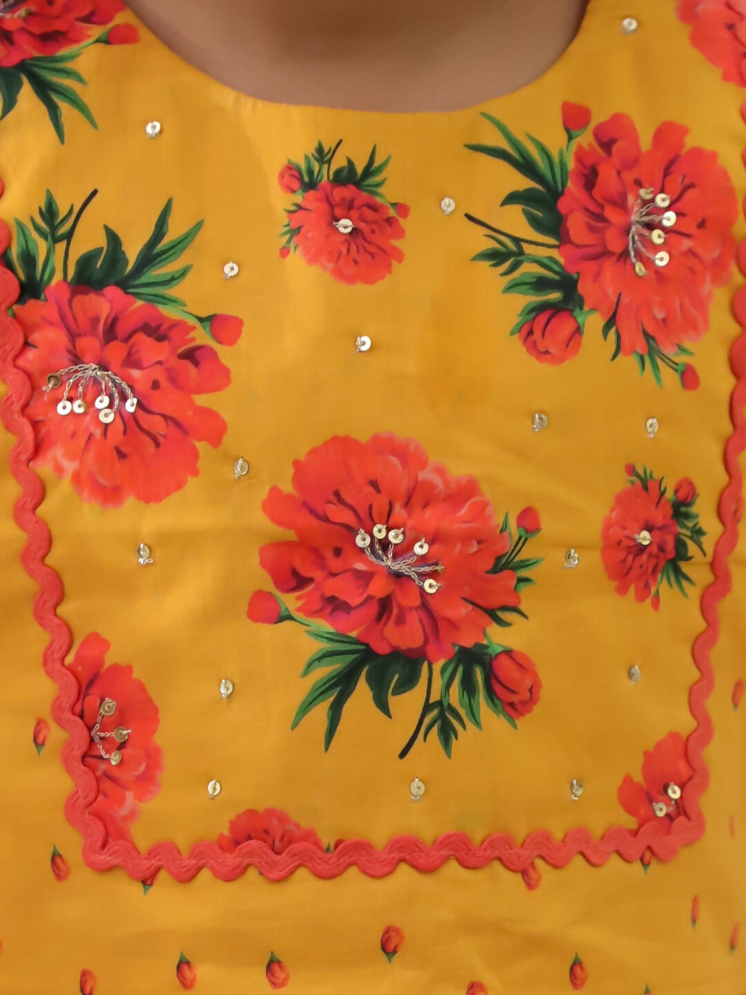 Lil Drama Genda Phool Mustard Crop Top and Dhoti Set For Girls | Swadesiicart