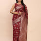 Astita Banarasi Silk Maroon Saree | Swadesiicart