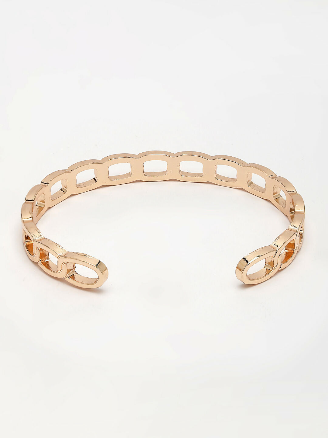 NVR Men's Rose Gold Metal Cuff Bracelet - Swadesiicart