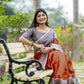 Vishnu Weaves Women's Orange Soft Tussar Silk Saree with Blouse - Swadesiicart