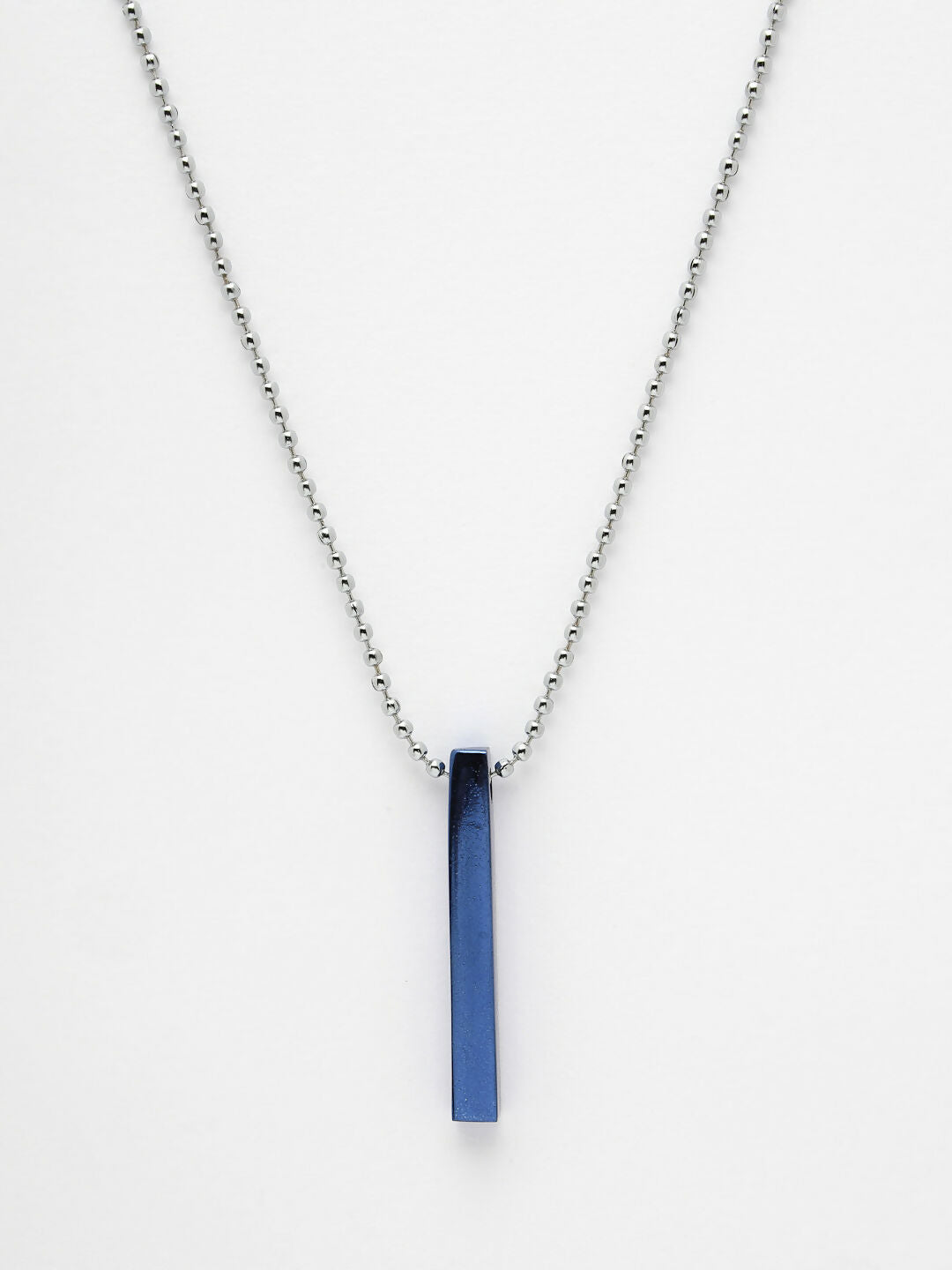 NVR Men's Set of 2 Gold & Blue Geomatric Pendent With Chain | Swadesiicart