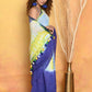 Very Much Indian Tie & Dye Handloom Mul Cotton Saree - Blue Green | Swadesiicart
