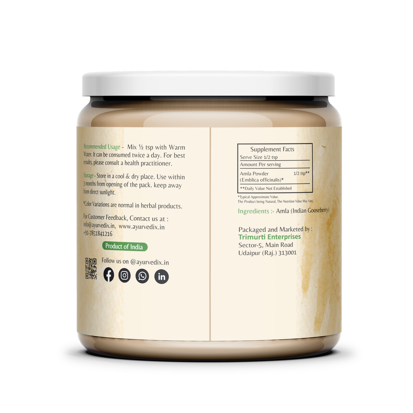 Amla Powder Back
