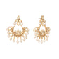 Nuyug 18k Gold-Plated American Diamonds Studded Contemporary Shaped Dangler Earrings | Swadesiicart